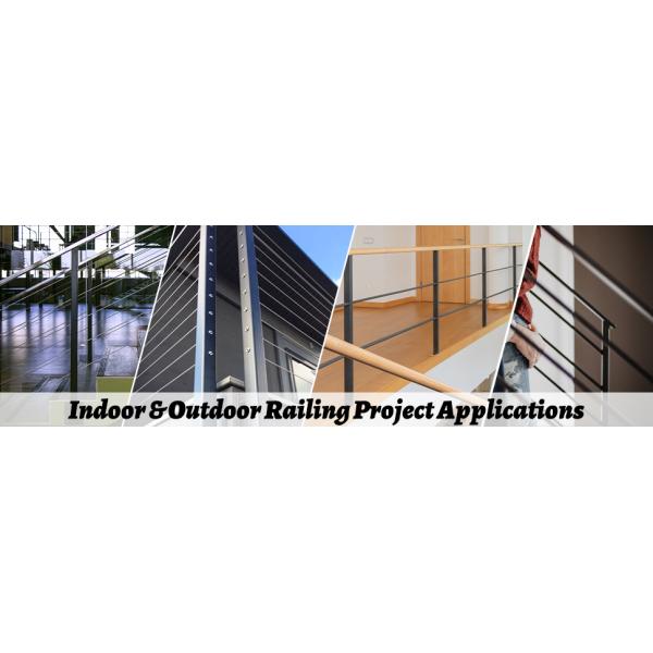 Cable Railing Post 36"x2"x2" Fixed top Pre-Drilled Corner Post Top Mount Steel Wood Concrete Level Deck Railing Post