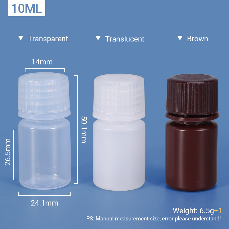 15ml UMETASS PP Leakproof Transparent Brown Plastic Reagent Bottle Customized