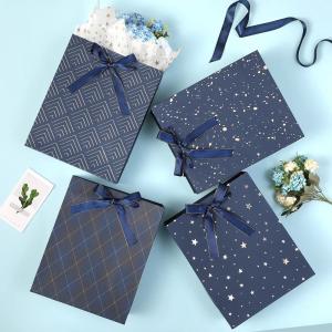 China Custom Beautiful Boutique Jewelry Gift Packaging Shopping Tote Paper Bags With Bowknot wholesale