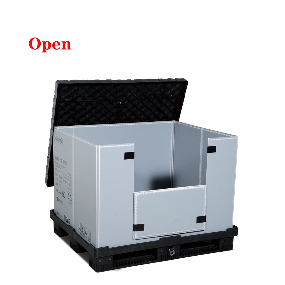 Solid Heavy Duty Plastic Pallet Sleeve Pack Box With Lid Single Faced Design Structure