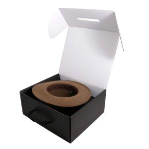 China Grosgrain Handle Hard Gift Boxes SGS ROHS Flip Top Gift Box wholesale