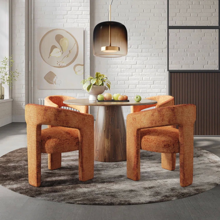Eco friendly Wooden White Sherpa Accent Chair For Dining Room