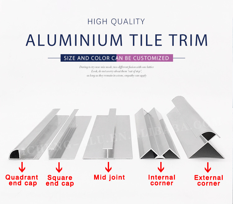 ASTM Aluminium Wall Trim , 1mm Decorative Aluminum Edging 6663t5 Alloy