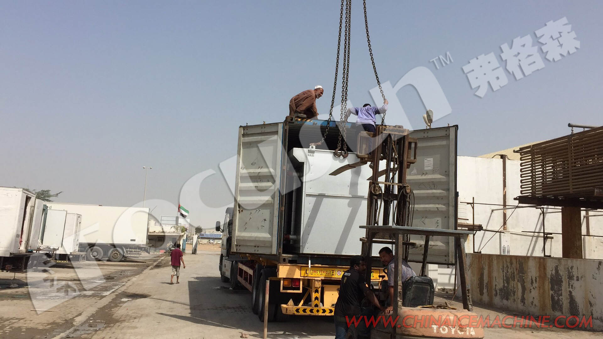 Frascold Compressor Used Air Cooling 1MT Solar Block Ice Making Machine for in Ghana