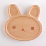 Cartoon Wooden Serving Plates Children Food Supplement Divided Dinner Plate