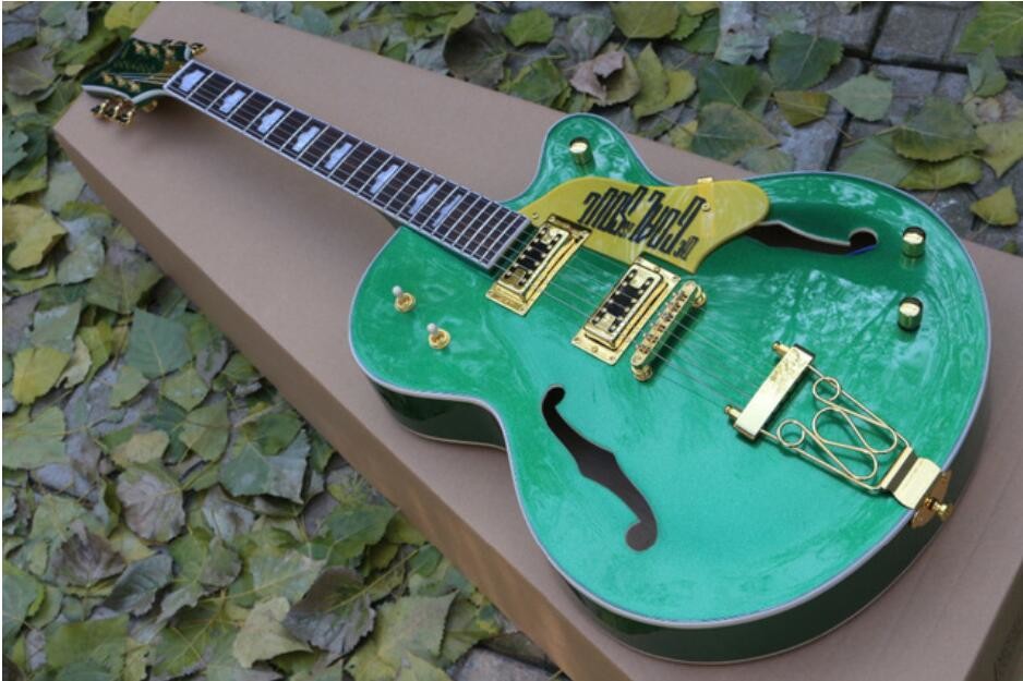 Jazz Electric Guitar,Bigsby and a gold hardware,Semi Hollow Body Archtop Guitar