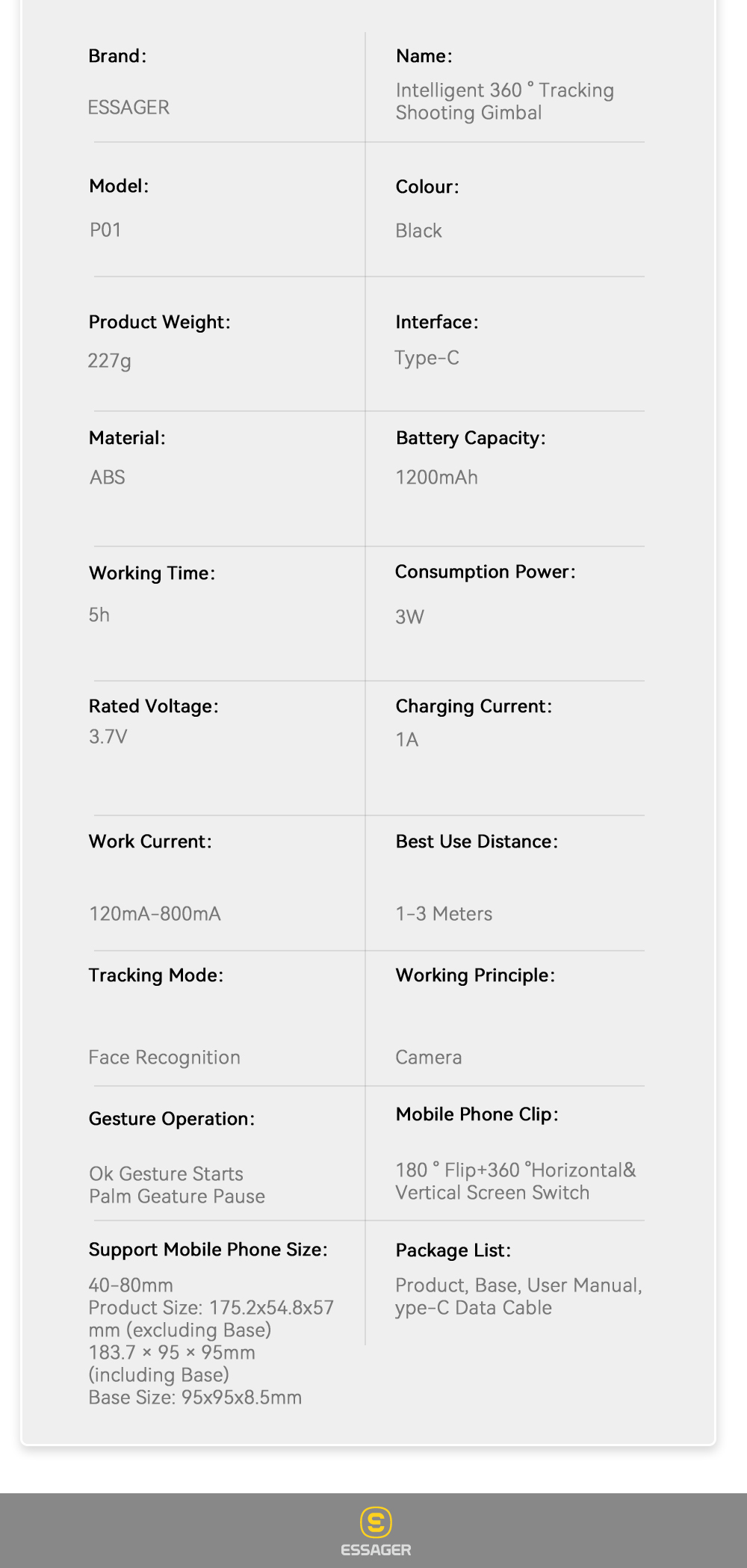 1200mah Battery Car Phone Holders With 360 Face Tracking Gimbal AI Smart Core Recognition Control