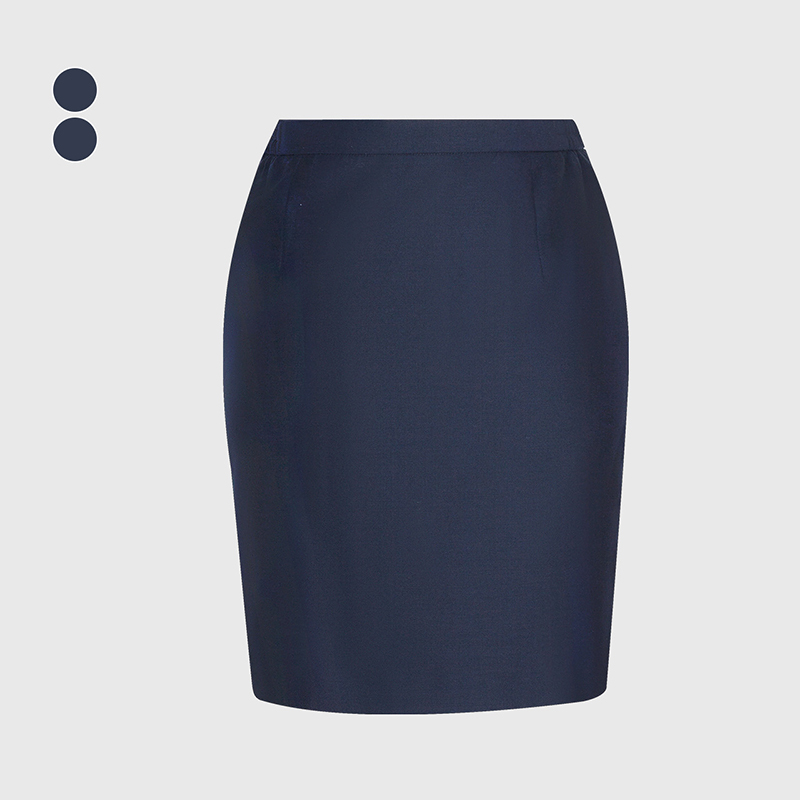 Work Occasion Knee-Length Plain Dyed Button Cotton Pencil Skirt for Elegant Office Lady