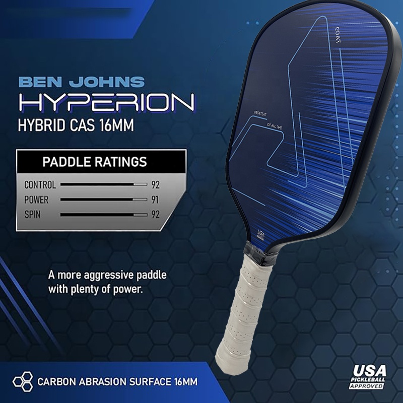 225 /-5g JOOLA Pickleball Paddle Raw T700 Carbon Fiber Surface with Elongated Handle