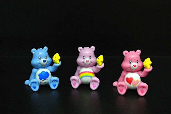Rainbow Color Key Ring Plastic Toy Figures Care Bear Sell For Collection For kids