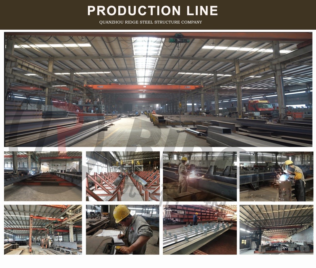 Modern Prefab Metal Buildings , Industrial Prefabricated Steel Structure Plant With Crane
