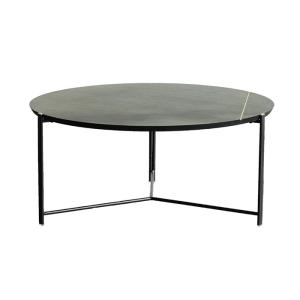 China Black Oak Top Coffee Table Satin Finish Contemporary Coffee Table With Metal Legs wholesale