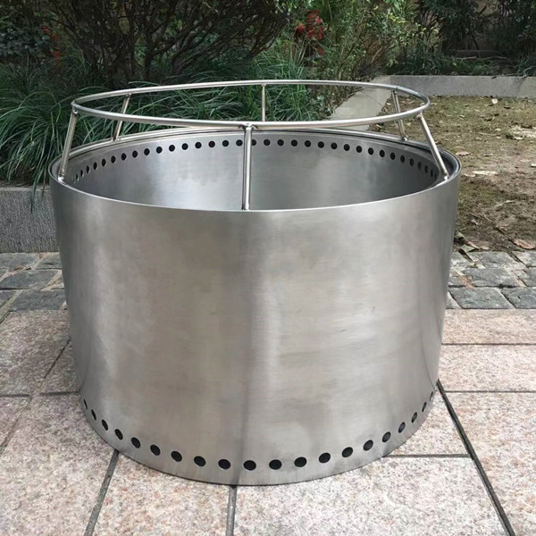 Portable Smokeless Camp Stove 16.5 Inch Stainless Steel Outdoor Fire Pit 22