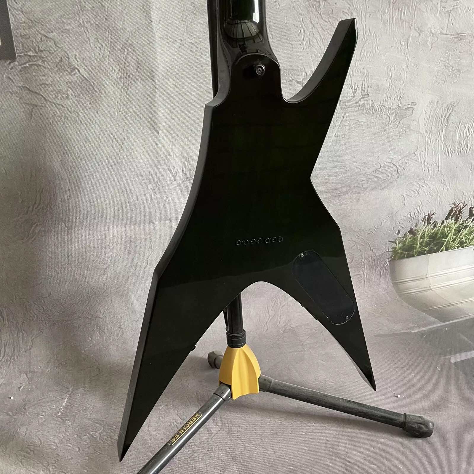 Customized Left-Hand Bird of Prey Electric Guitar H-H Pickup Flamed Green Burst