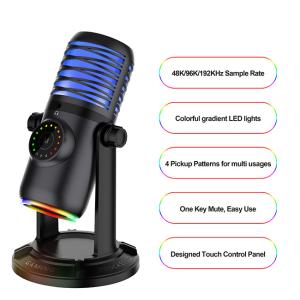 China Streaming Podcast Condenser Mic USB RGB Gaming Microphone for Laptop PC PS4 PS5 wholesale