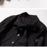Round collar and long sleeves chiffon shirt for women clothing