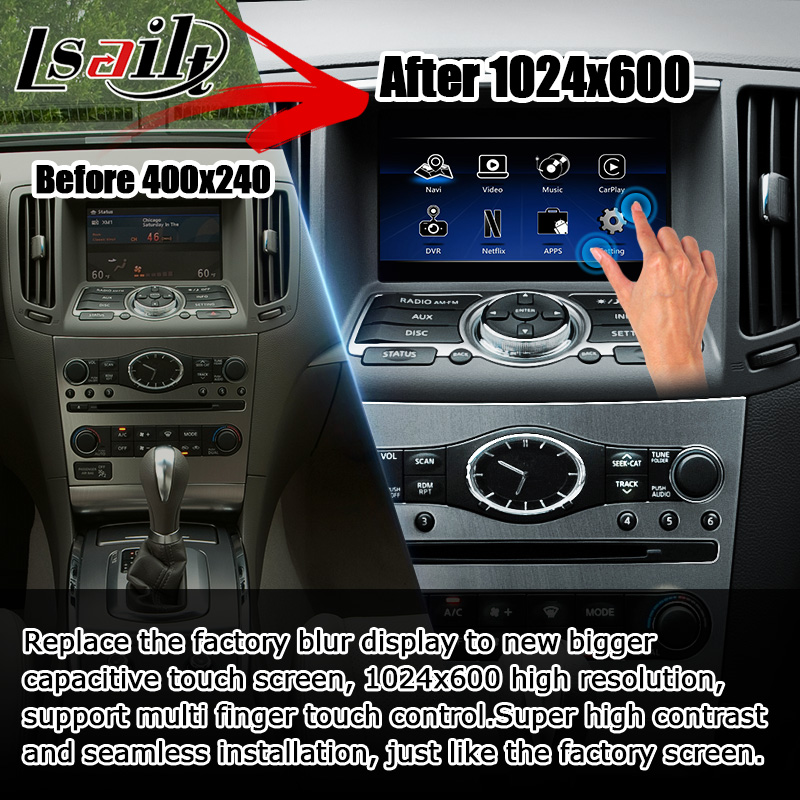 GPS Navigation NISSAN Multimedia Interface Android Carplay 1.8G For Infiniti G37 G25