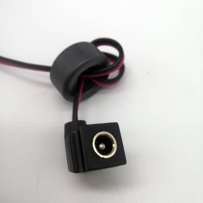 Black PVC Insulated OEM ODM Wire Harness with Ferrite Anti-interference Magnetic Ring DC 5.5*2.5mm