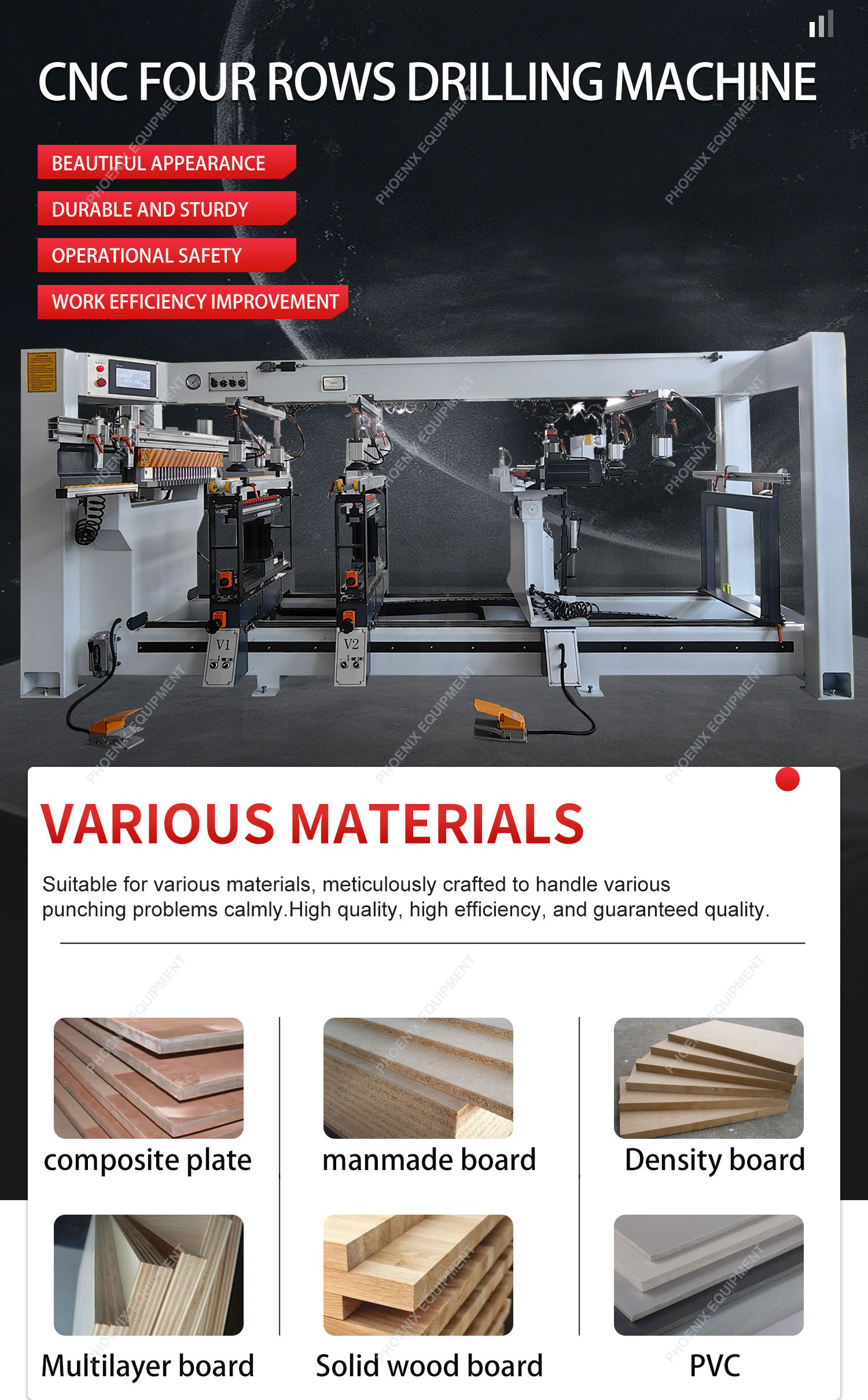 3500*2500*1550mm Installation Size Furniture Four-row Horizontal Multi Boring Machine