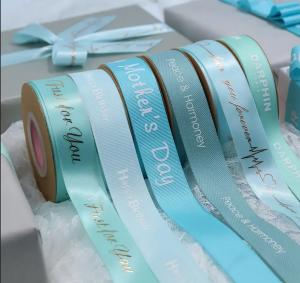 China Flower Shop Gift Packing Wrapping Twill Ribbon Printing With Logo wholesale