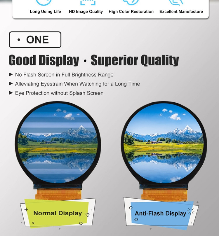 Small 262K Color RGB 18Bit Interface Round Lcd Display