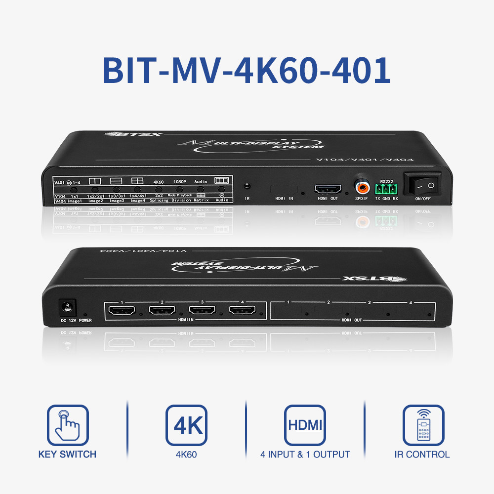 4K60 HDMI Multiview Monitor 1 Out 4 In HDMI Screen Splitter Multiviewer