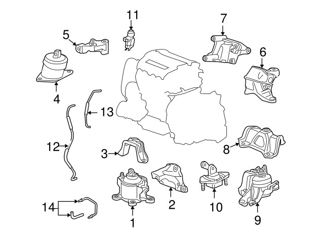 50870-TA0-A01 Car Engine Mounting 50830-TA0-A01 50810-TAO-A01 50820-TA0-A01 For Honda Accord
