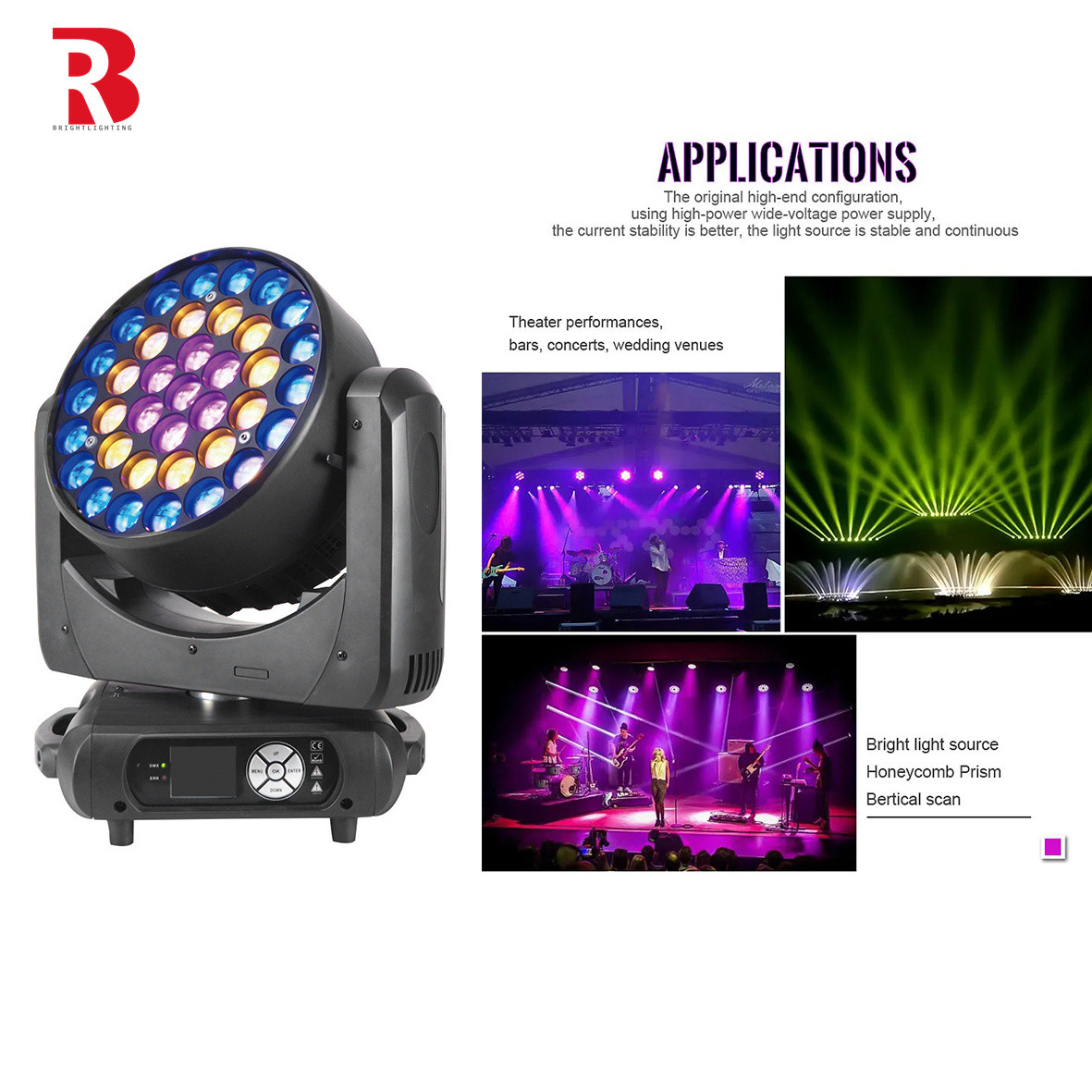 48CH High Brightness LED Moving Head Light 37*15W LED RGBW Mini Laser Stage Led Spot Pro Lighting Led Bar Ledlight