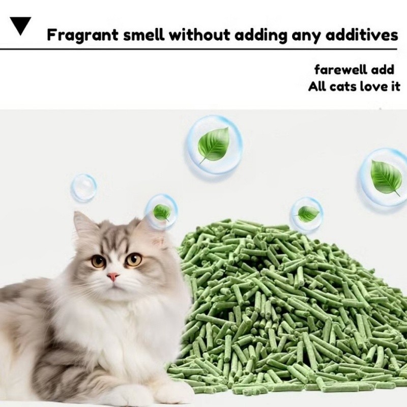 ODM Sustainable Organic Green Tea Cat Litter Quick Clumping Dust Free Flushable