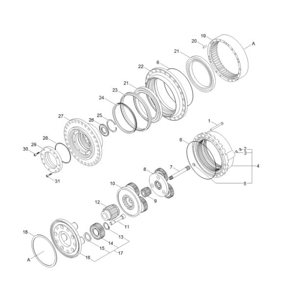 Durable Excavator Gearbox Carrier Assembly ZTAJ-00045 ZTAJ-00044