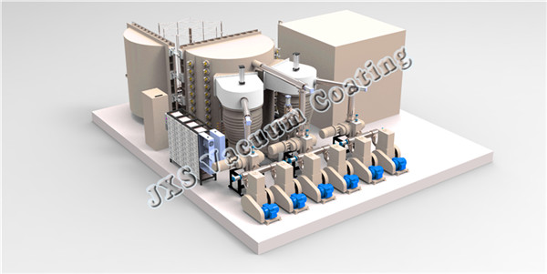 High Efficiency Stainless Steel Motorcycle Exhaust Pipe Tube Vacuum PVD Plating Machine For Rainbow Blue Color