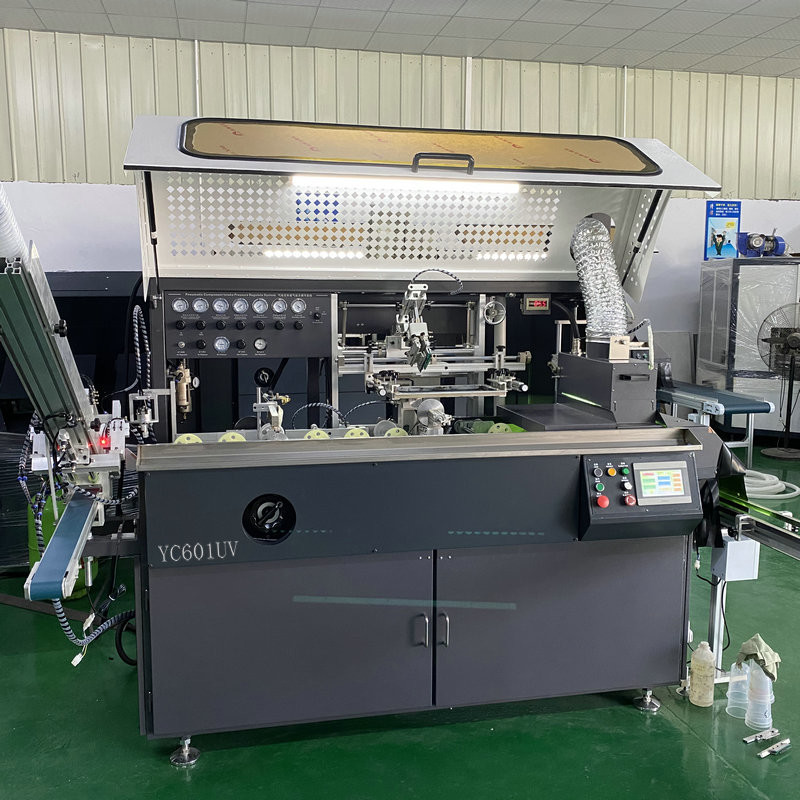 bottle Cylinder Fully Automatic Screen Printing Machine with UV curing device