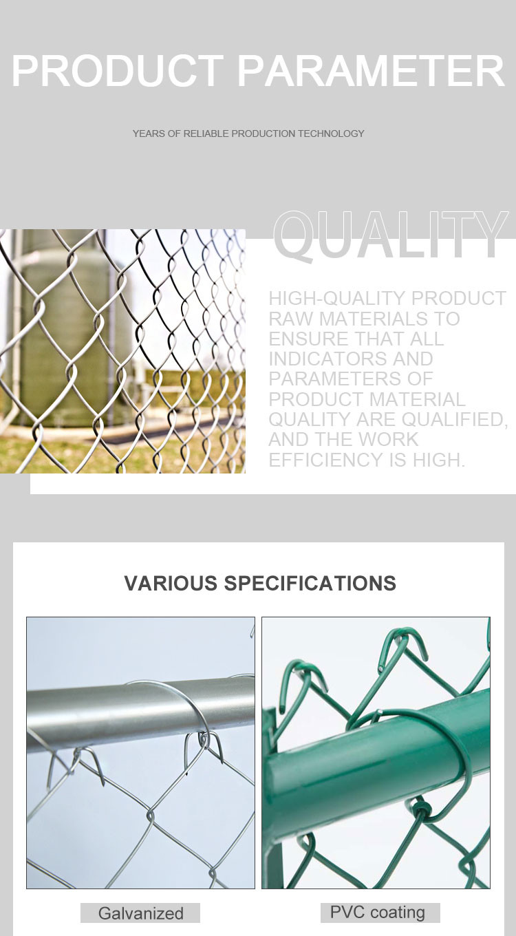 Easy Install Pvc Coated Chain Link Mesh Fence Uniform Mesh Size 50*50 Or 60*60mm