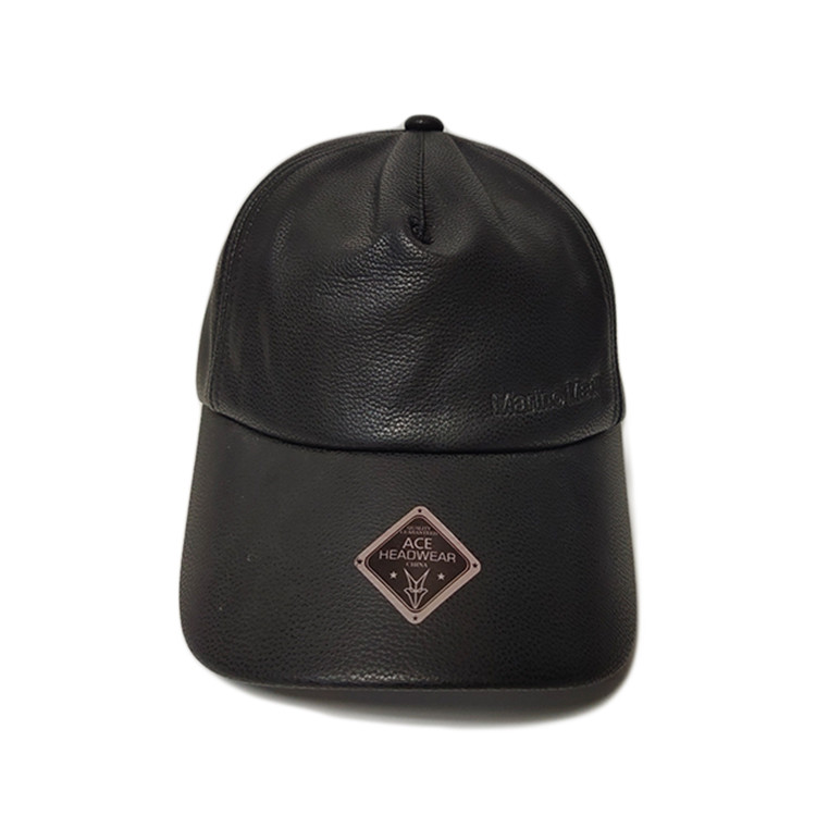 Genuine Leather Material Custom Baseball Hats For Man Common Fabric