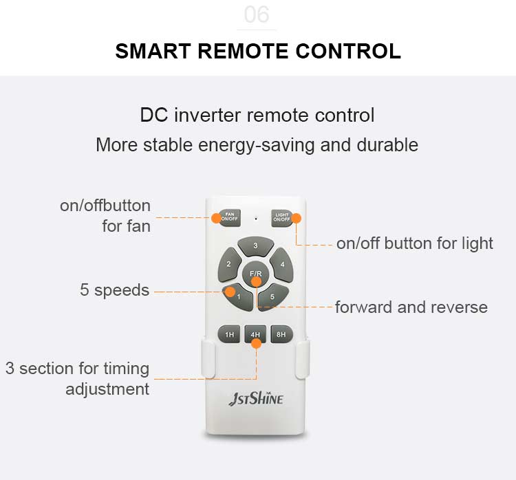 Modern LED Decorative Ceiling Fan 1stshine DC Motor with 10- and 3 Solid Wood Blades