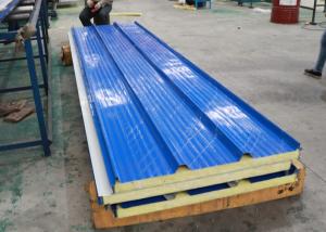 China Fireproof Wall Roof 200mm Glass Wool Sandwich Panel wholesale
