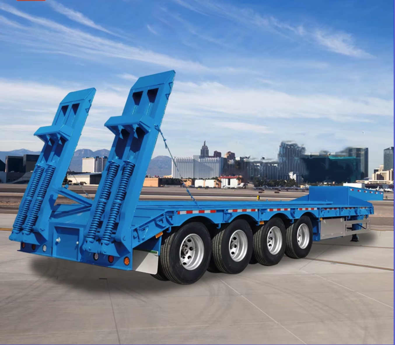 Front Loading Lowboy Trailer 4 axle 120ton Detachable Gooseneck Hydraulic Removable Drop Deck Lowbed Trailer for Kenya