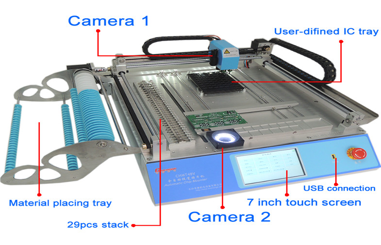 High Accuracy Small SMD / SMT Pick And Place Machine , SMT 48VA Chip Mounter Machine