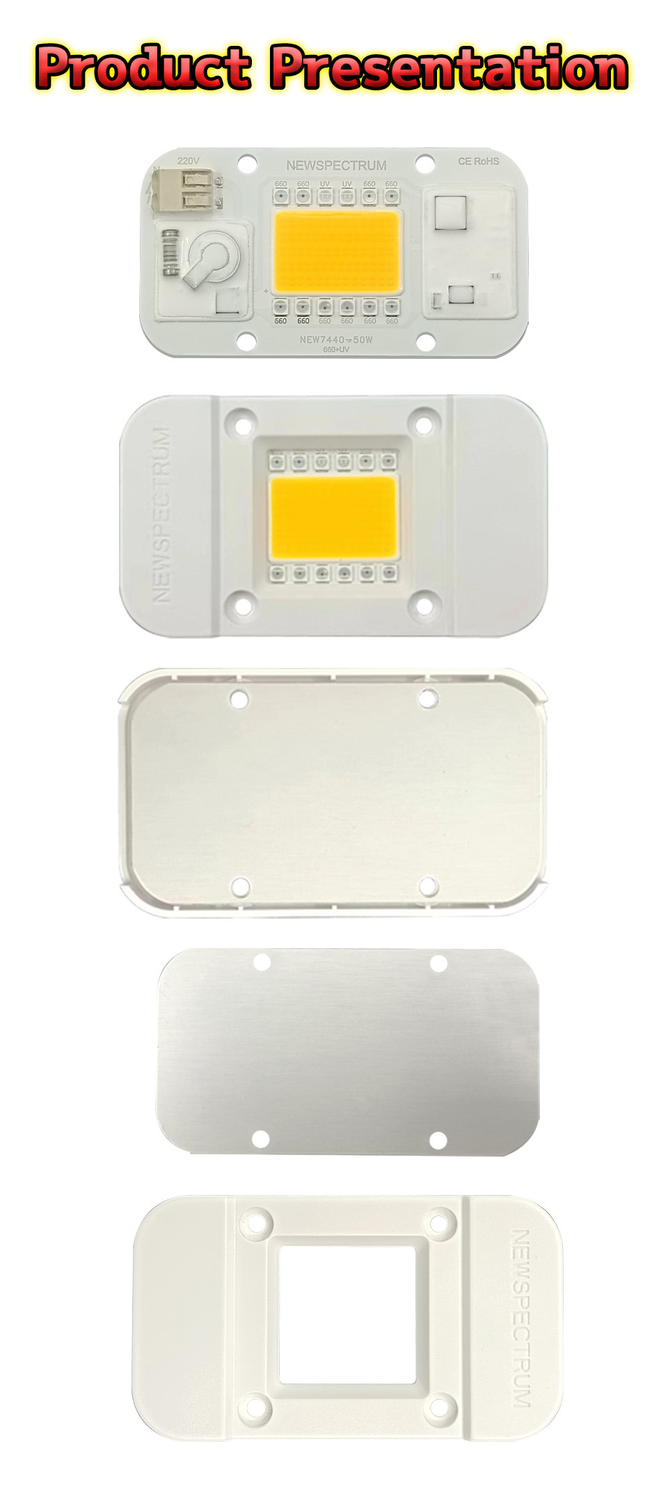 CT 3500K RGB LED Module 220V 50W For Indoor Plant Seedling Growth