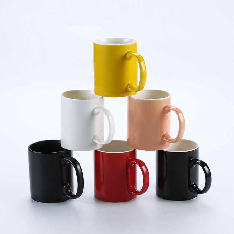 Sublimation 330ml 11OZ Ceramic Mug Cup In Red Yellow Black