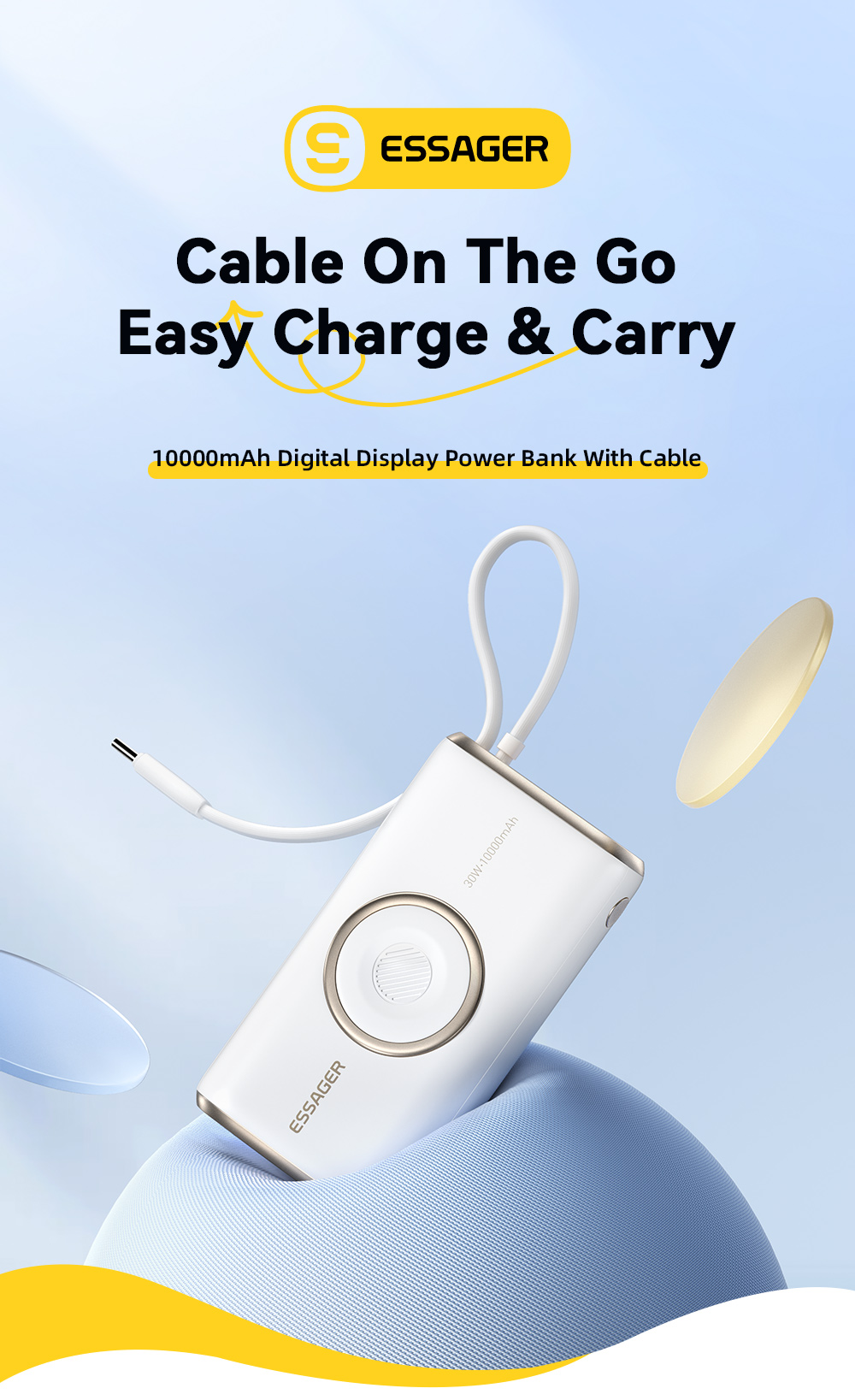 ESSAGER ES-D018 Series Portable Battery Power Bank 10000 Mah
