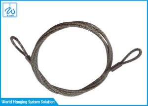China 6mm 7x19 Stainless Steel Wire Rope Slings Eye &amp; Eye For Aircraft Cable Display System wholesale