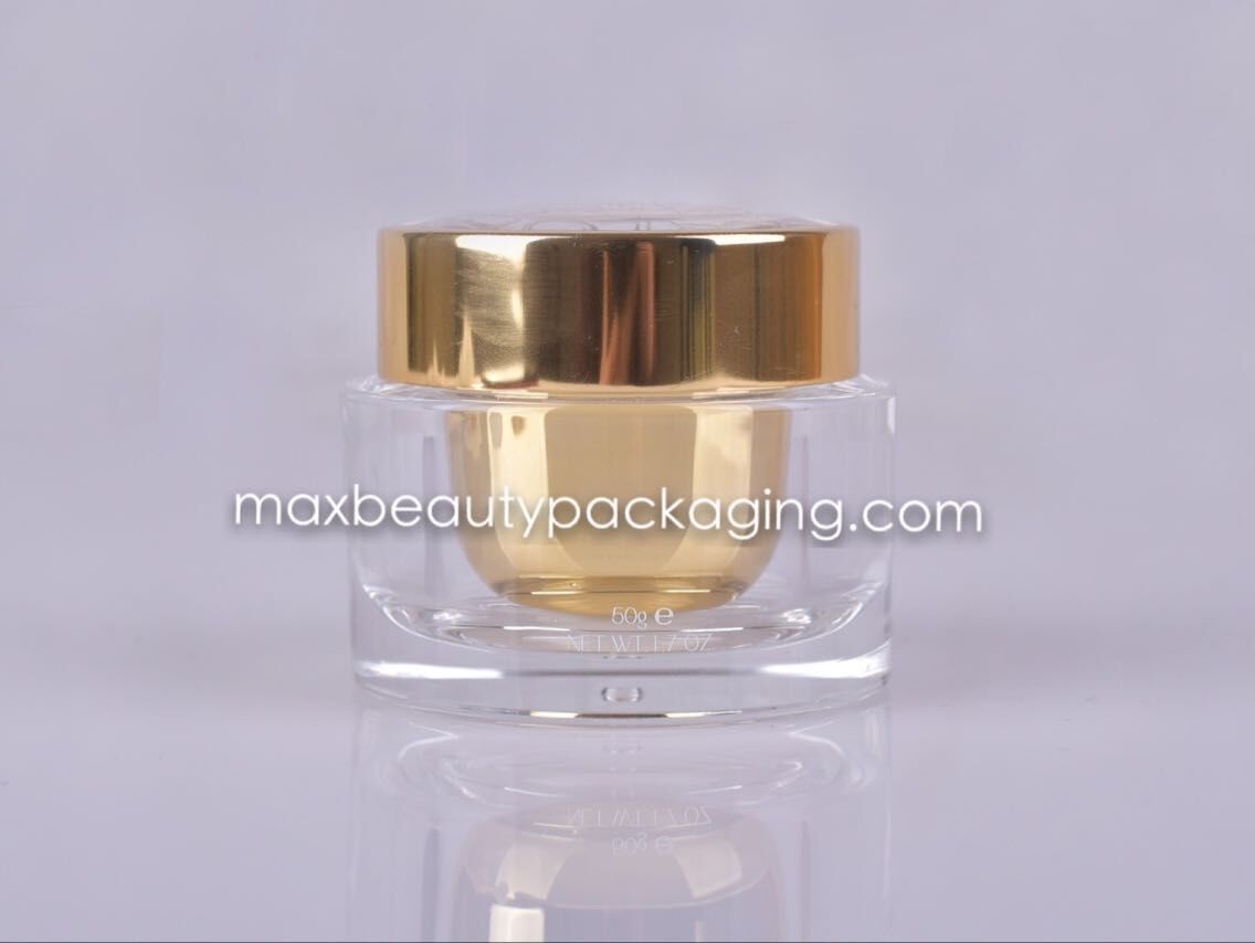 top quality PMMA cream jar 15g 30g 50g plastic acrylic cream jar UV coating acrylic cream jar cosmetic packaging