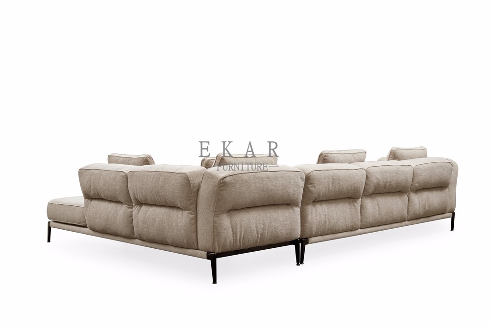 Italian Design Linen Corner Couch Modern Sofa Set for Living Room