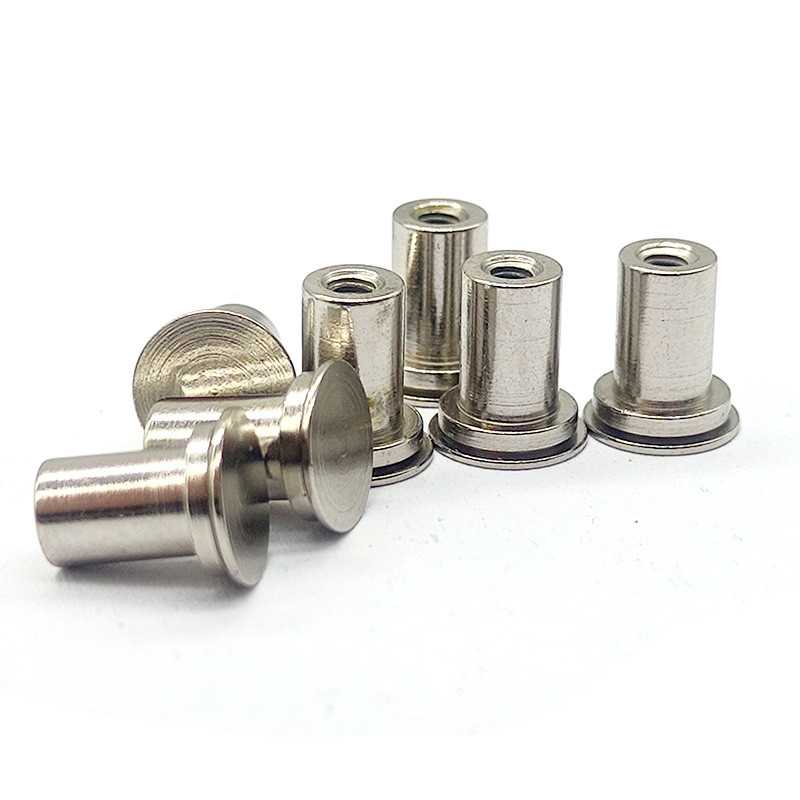 Hollow CNC Turning Parts High Precision Flat Head Rivet Nut Anodized