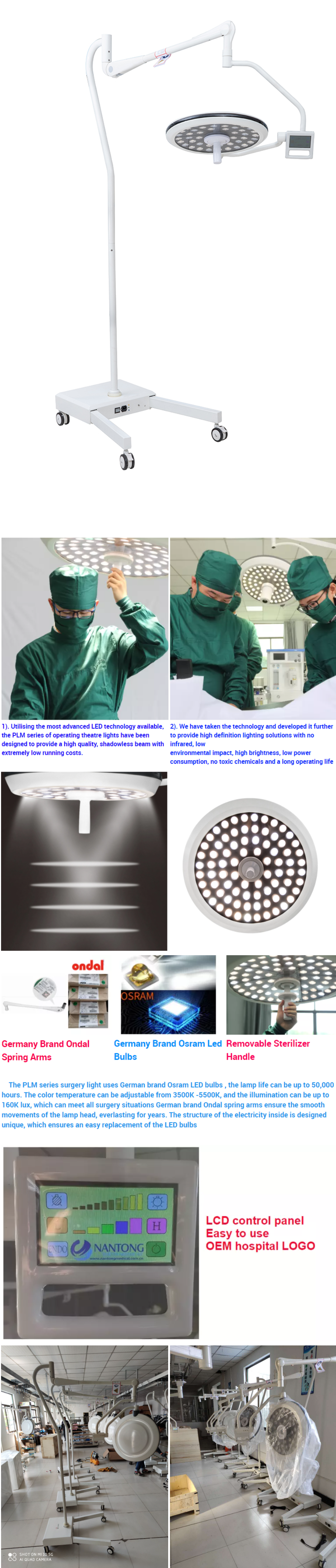 Veterinary portable operation led lamp for operating room mobile surgical light
