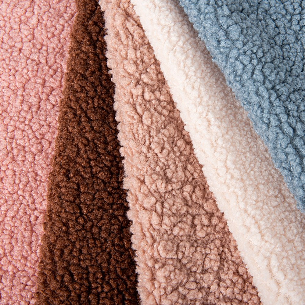 Other Style Plain Dyed 100 Polyester Teddy Bear Fur Sherpa Fleece Fabric for Customized