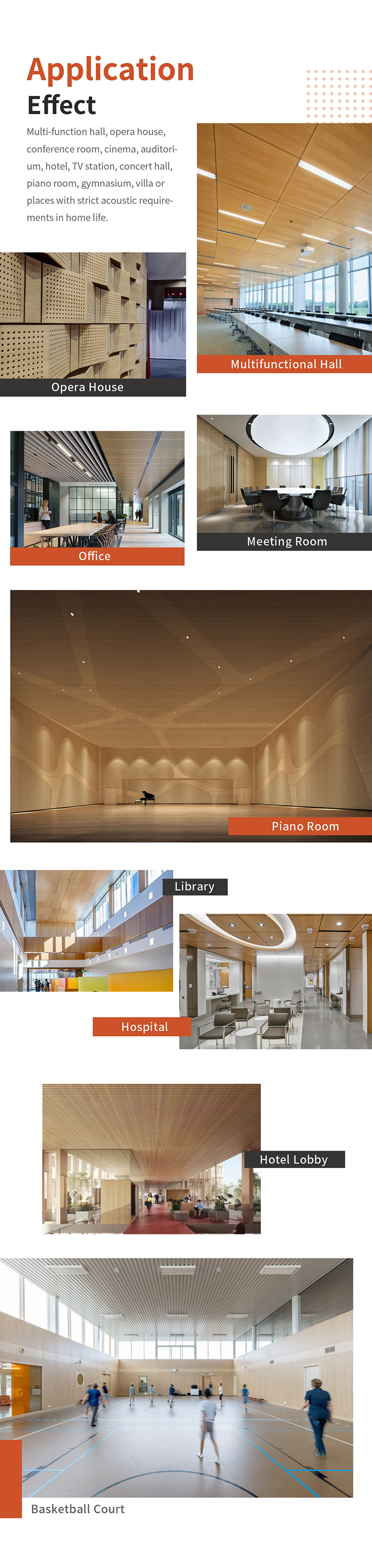 Modern Style Veneer Acoustic Perforated Wood Panels For Residential Office