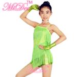 Latin Dance Competition Costumes Sequined Bodice Sensational One Shoulder Fringe