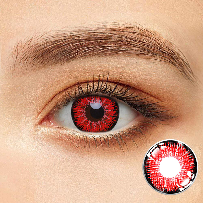 Solid Color Big Blue Eye Contact Lens With 0.08mm Center Thickness